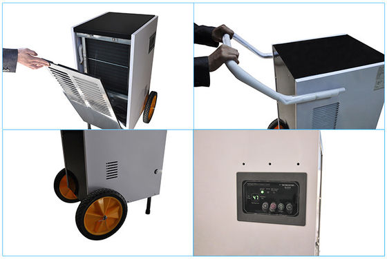 Metal Body 90L/D Industrial Dehumidifier with Big Wheels and Easy-moving Pushing Hand